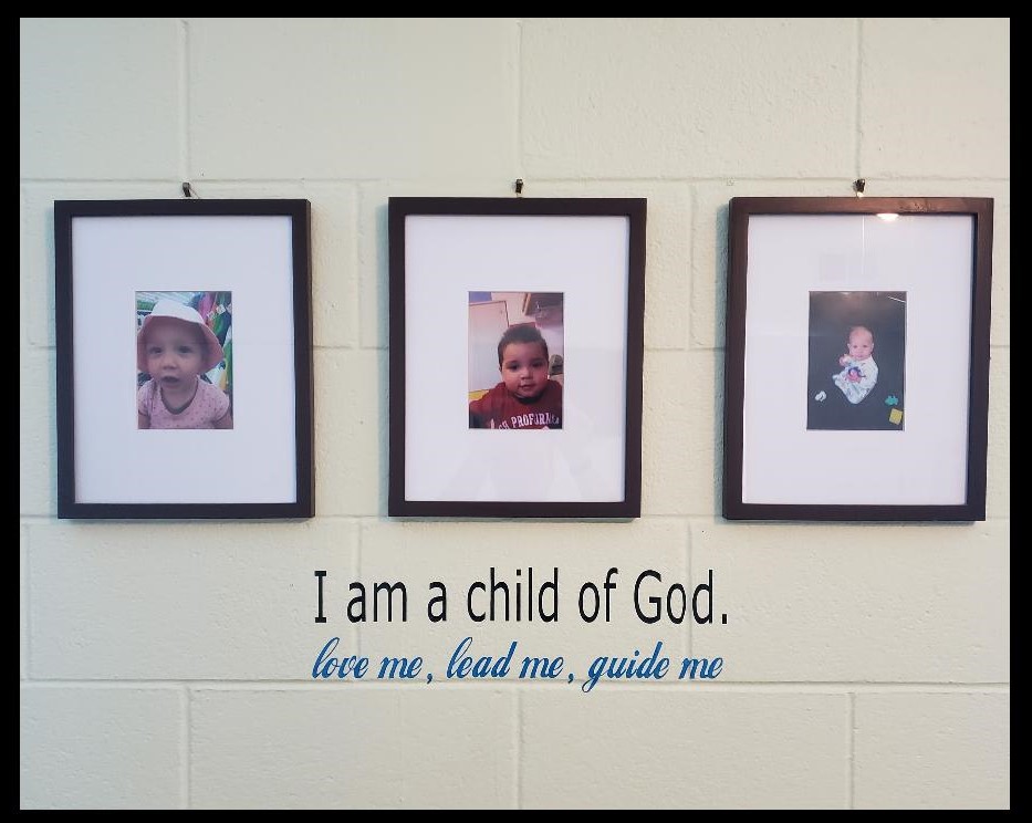 Porterville First Assembly of God Nursery Logo – I am a child of God. Love me, lead me, guide me.