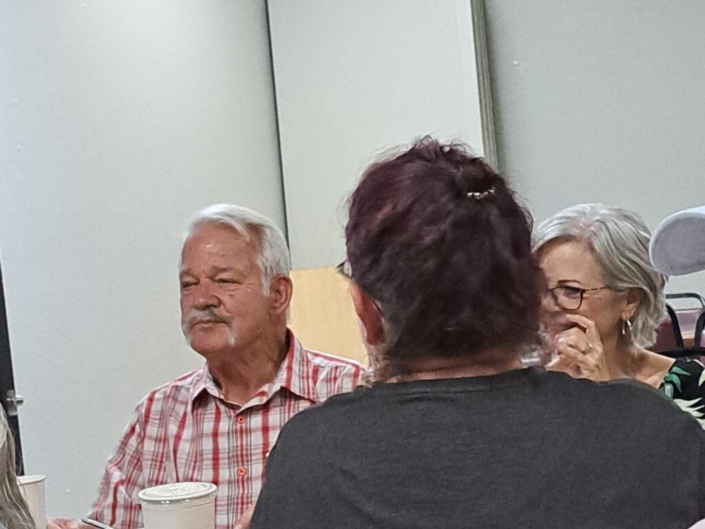 Porterville First Assembly of God Joyful Hearts Seniors enjoying a Pizza Lunch