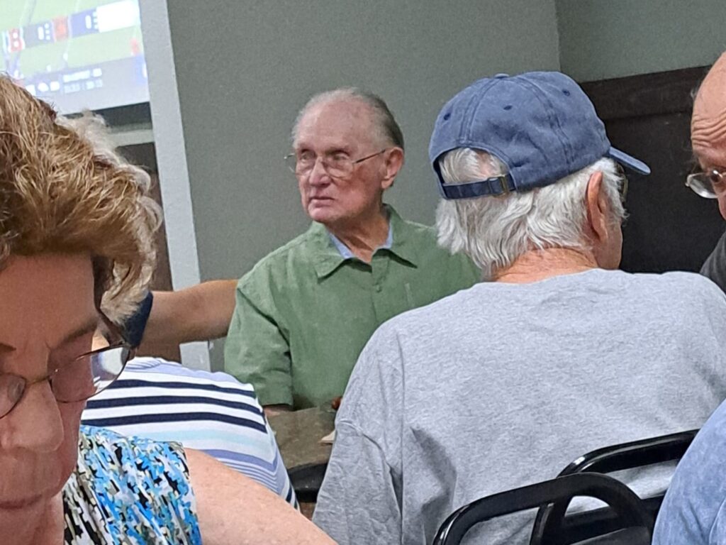 Porterville First Assembly of God Joyful Hearts Seniors enjoying a Pizza Lunch