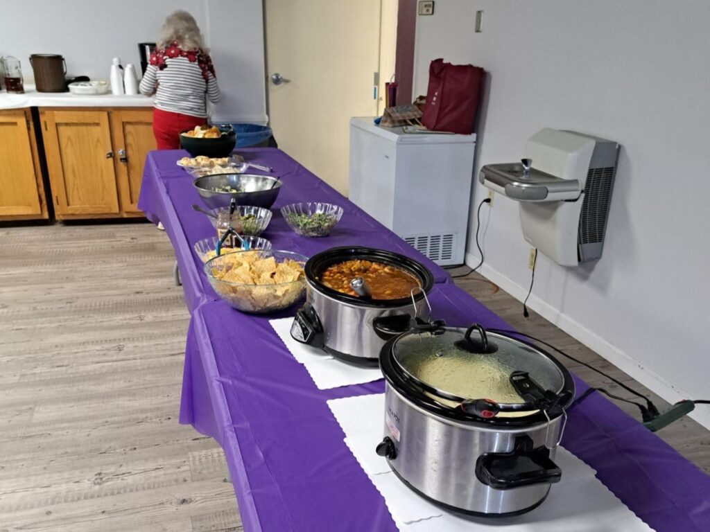 Porterville First Assembly of God Joyful Hearts Seniors enjoying a Soup Lunch in September