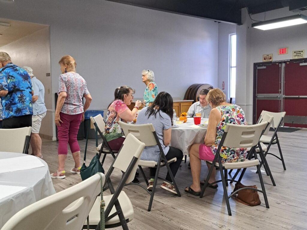 Porterville First Assembly of God Joyful Hearts Seniors enjoying a Soup Lunch in September