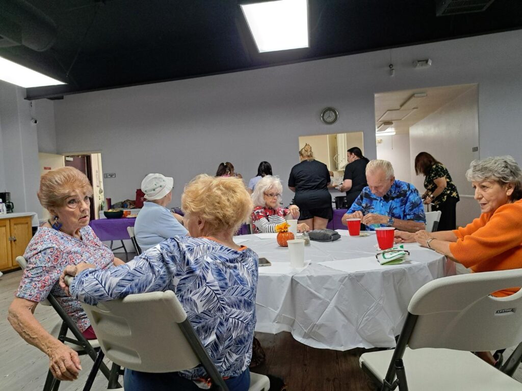 Porterville First Assembly of God Joyful Hearts Seniors enjoying a Soup Lunch in September