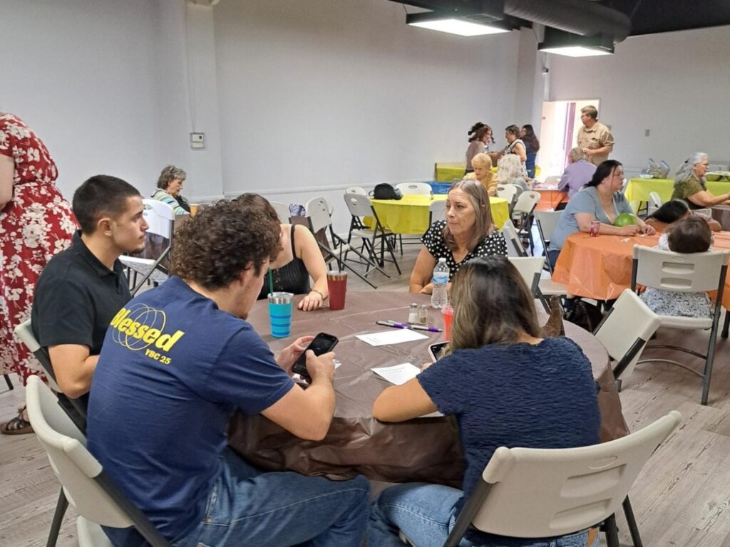 Porterville First Assembly of God congregation enjoying a soup lunch and dessert auction to benefit our children's ministry