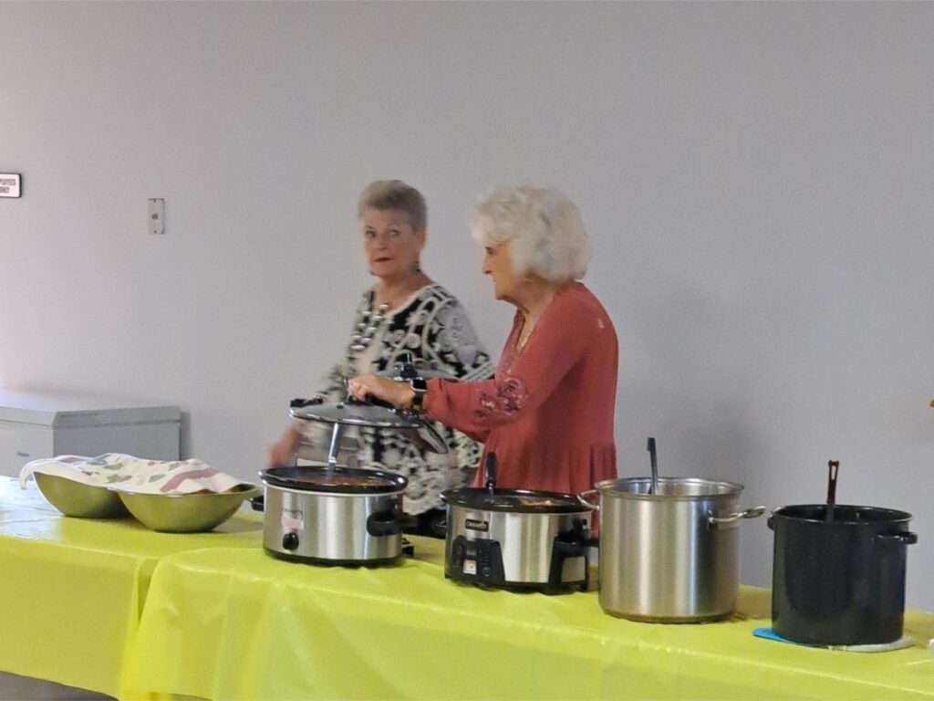 Porterville First Assembly of God congregation enjoying a soup lunch and dessert auction to benefit our children's ministry