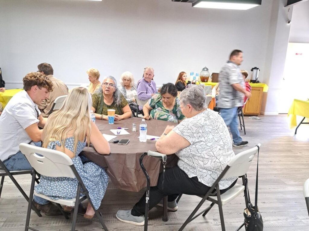 Porterville First Assembly of God congregation enjoying a soup lunch and dessert auction to benefit our children's ministry