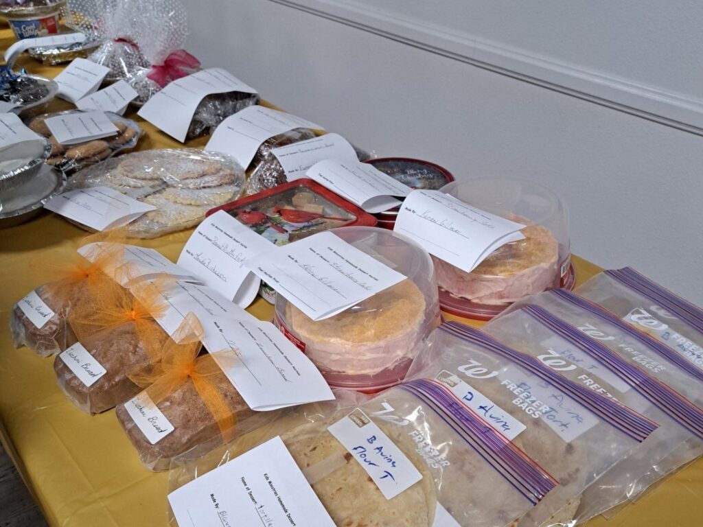 Desserts for auction at the Porterville First Assembly of God dessert auction to benefit our children's ministry