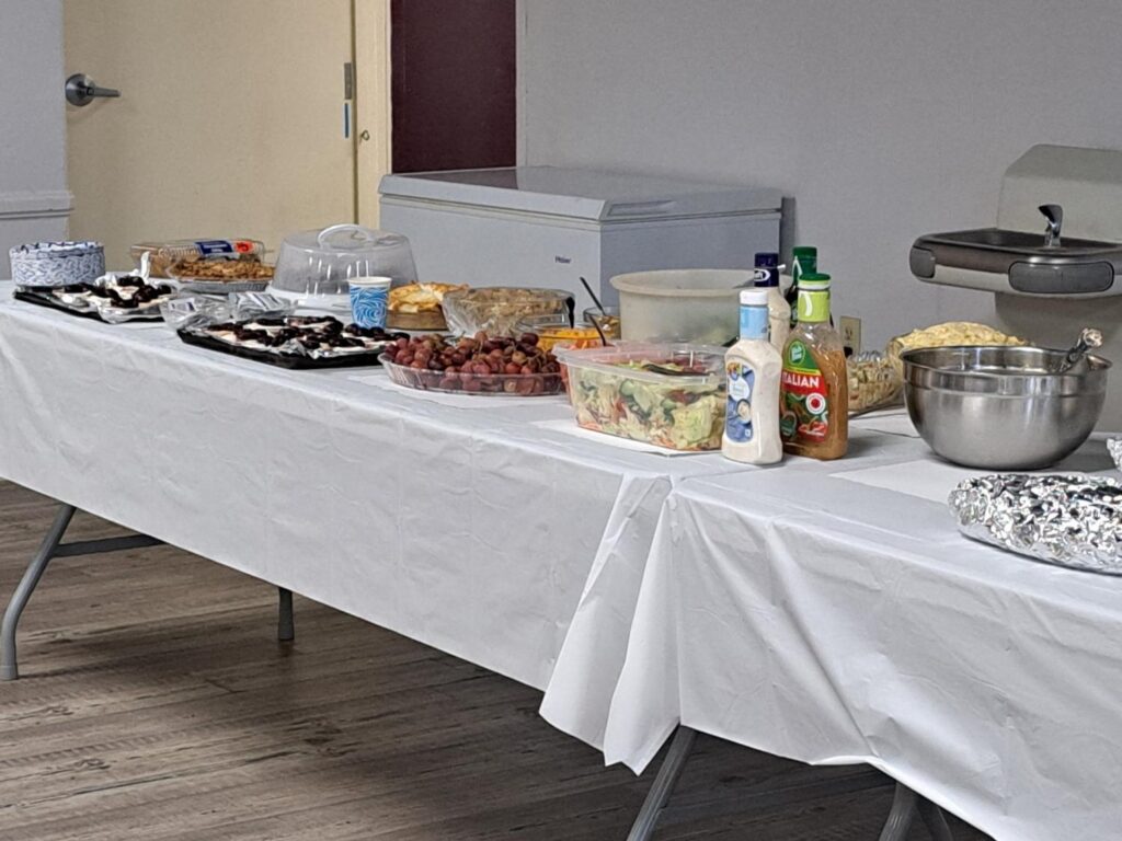 Porterville First Assembly of God Joyful Hearts seniors spaghetti lunch