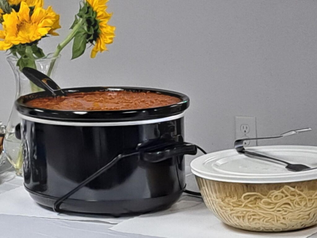 Porterville First Assembly of God Joyful Hearts seniors spaghetti lunch