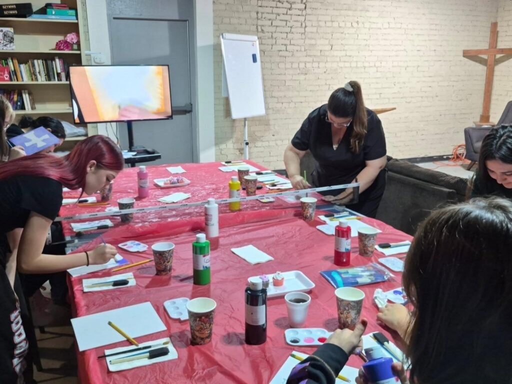 Porterville First Assembly of God Youth paint night in February