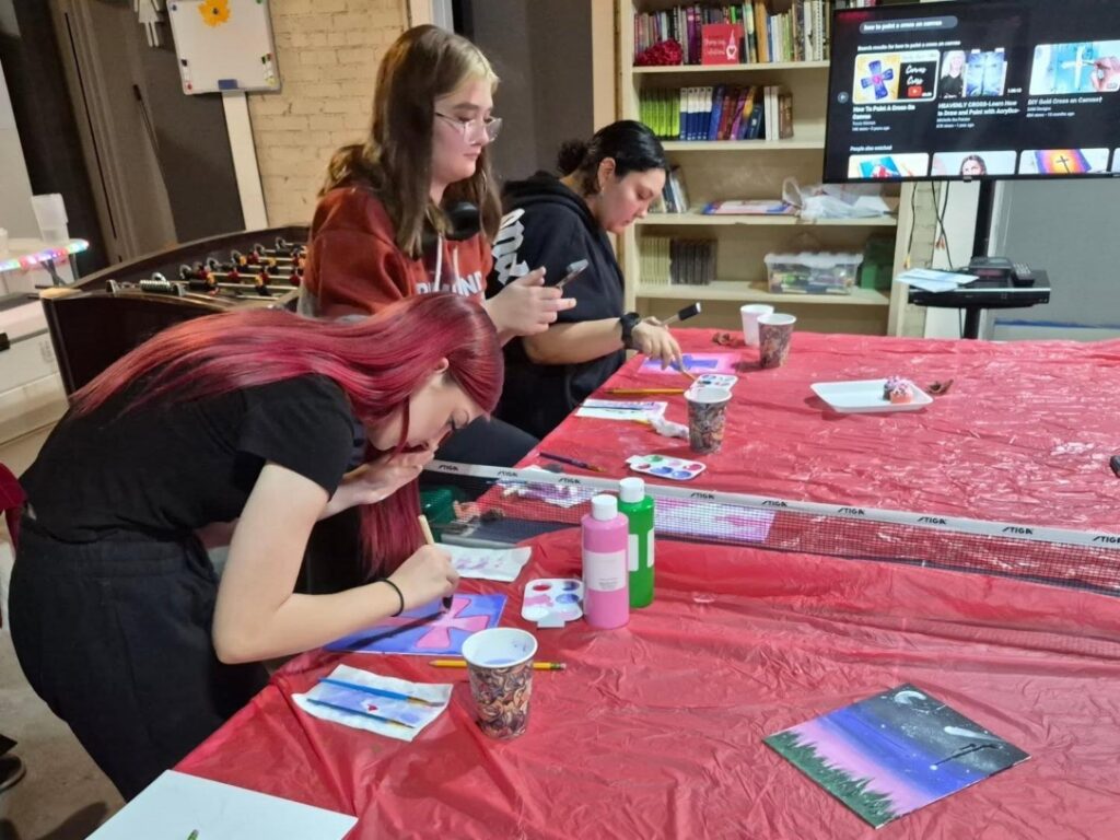 Porterville First Assembly of God Youth paint night in February