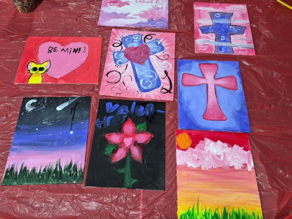 Porterville First Assembly of God Youth paint night in February