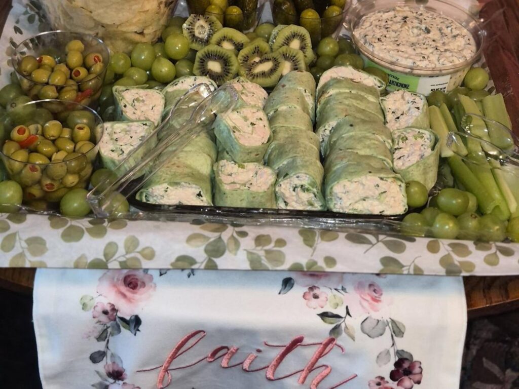 Food at Porterville First Assembly of God Women's St. Patrick's Day party