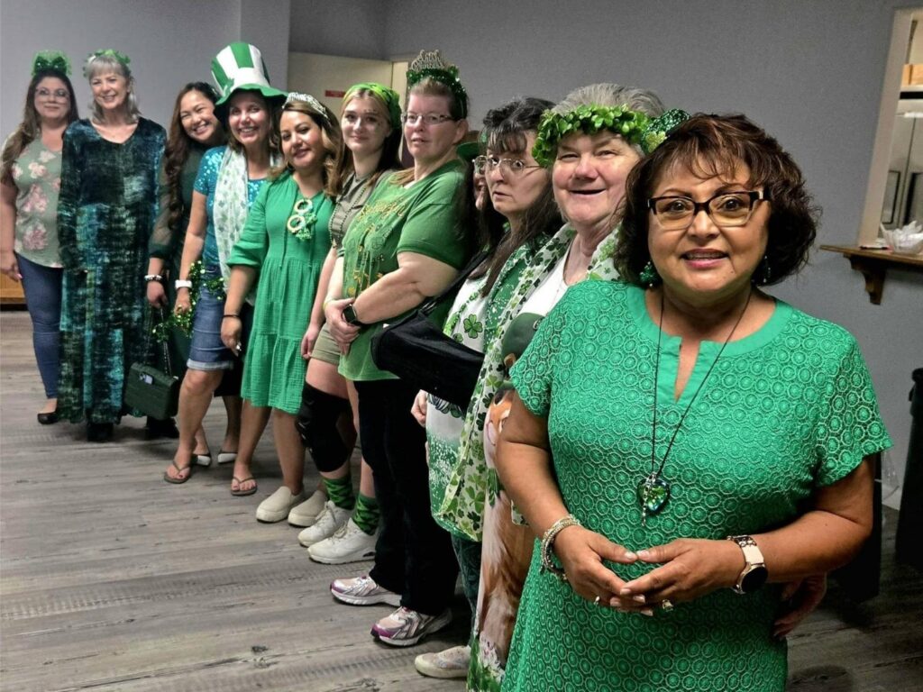 Ladies at Porterville First Assembly of God Women's St. Patrick's Day party