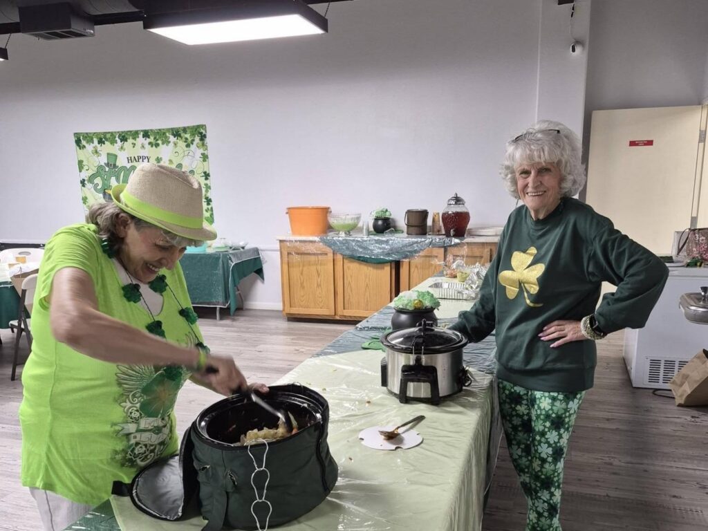 Ladies at Porterville First Assembly of God Women's St. Patrick's Day party