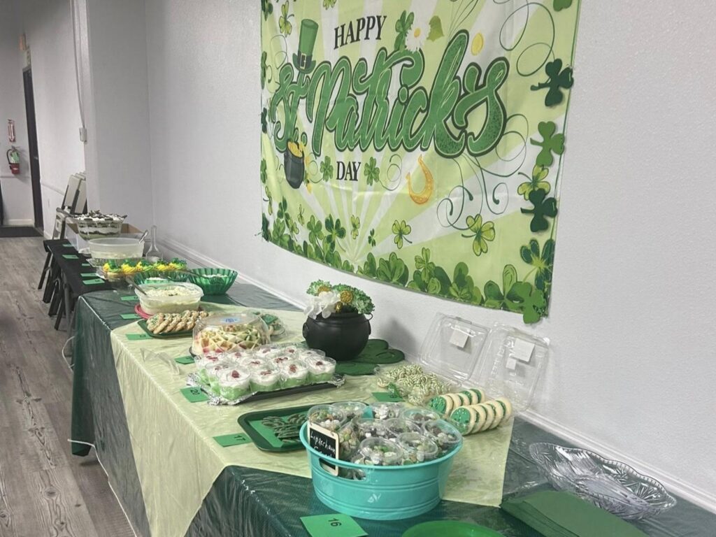 Desserts at Porterville First Assembly of God Women's St. Patrick's Day party