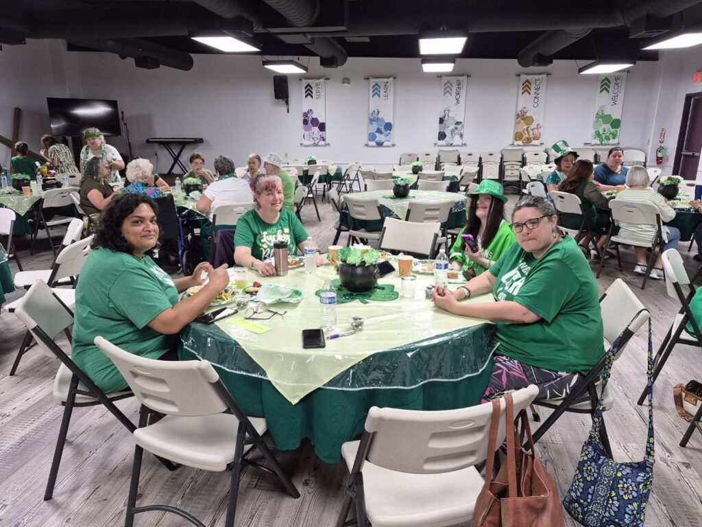 Ladies at Porterville First Assembly of God Women's St. Patrick's Day party