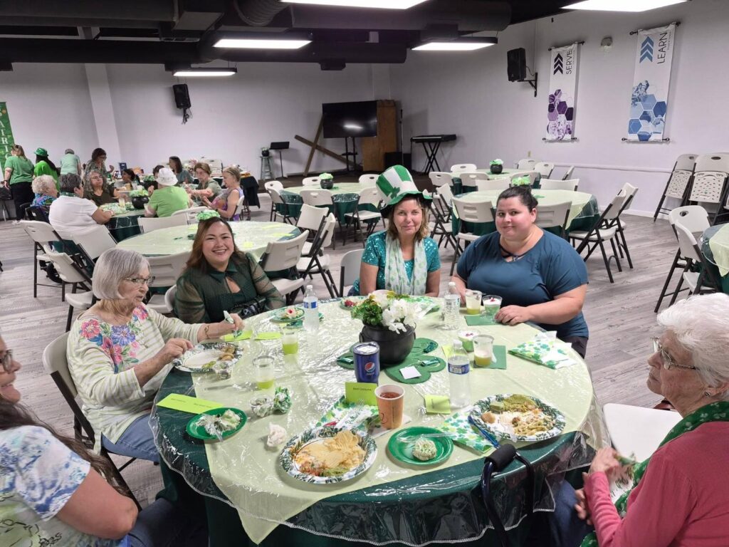 Ladies at Porterville First Assembly of God Women's St. Patrick's Day party