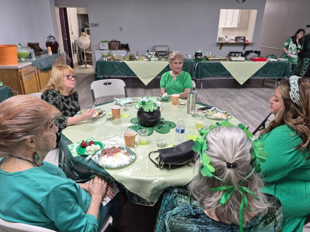 Ladies at Porterville First Assembly of God Women's St. Patrick's Day party