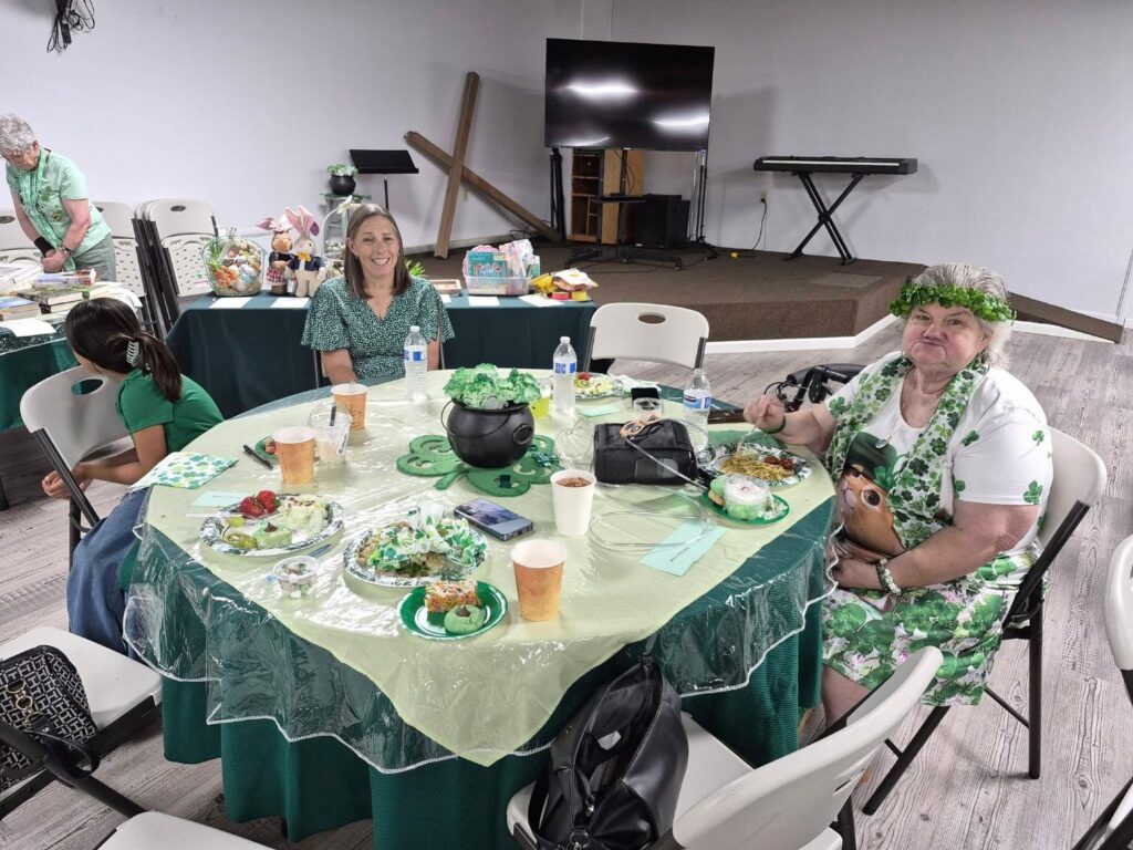 Ladies at Porterville First Assembly of God Women's St. Patrick's Day party