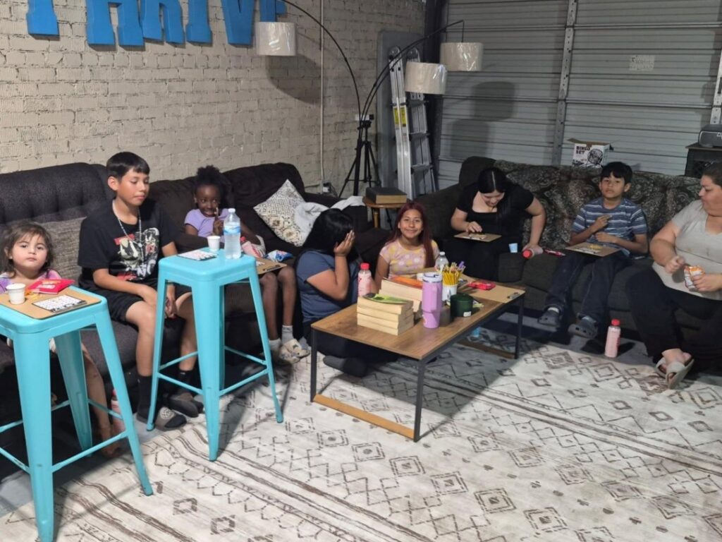 Porterville First Assembly of God Youth playing Bingo