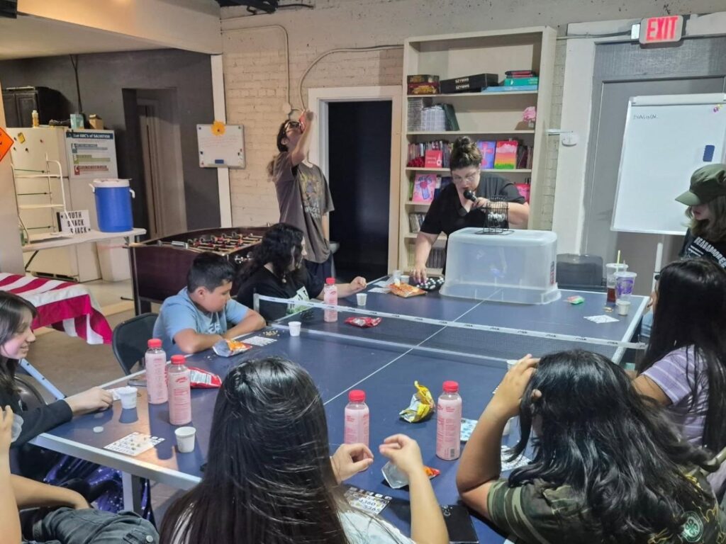 Porterville First Assembly of God Youth playing Bingo