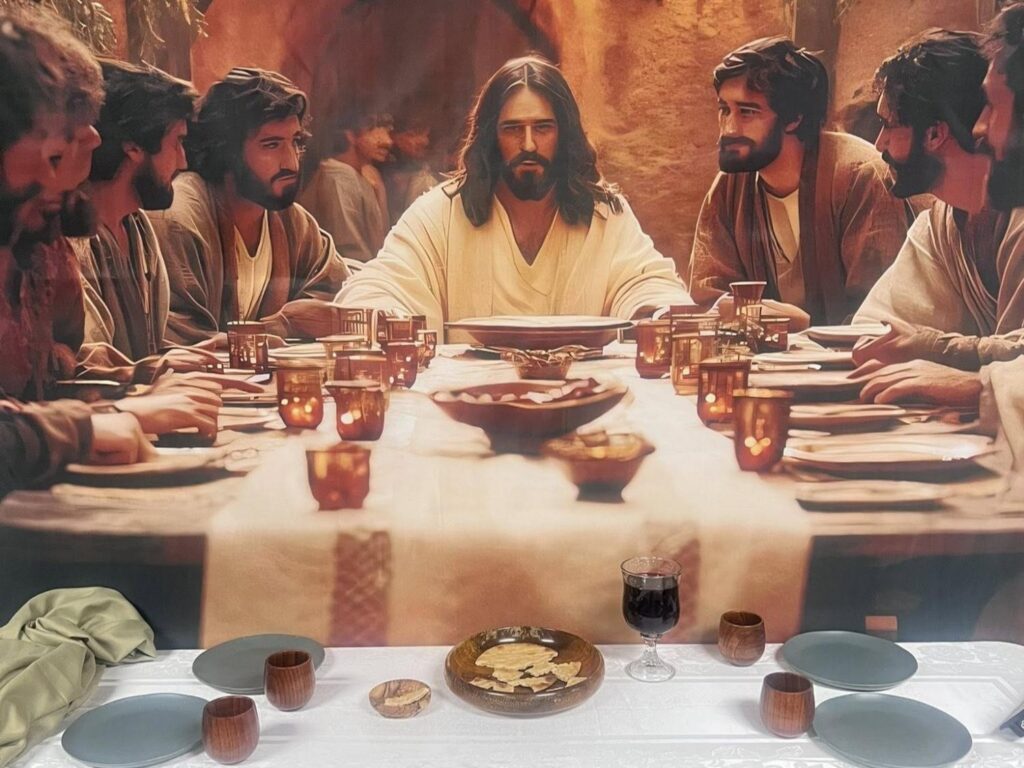 Tapestry of the Last Supper from Porterville First Assembly of God Easter service