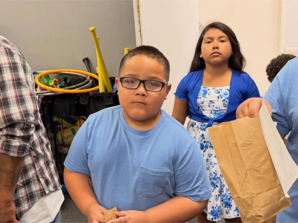 Children at Porterville First Assembly of God Easter egg hunt