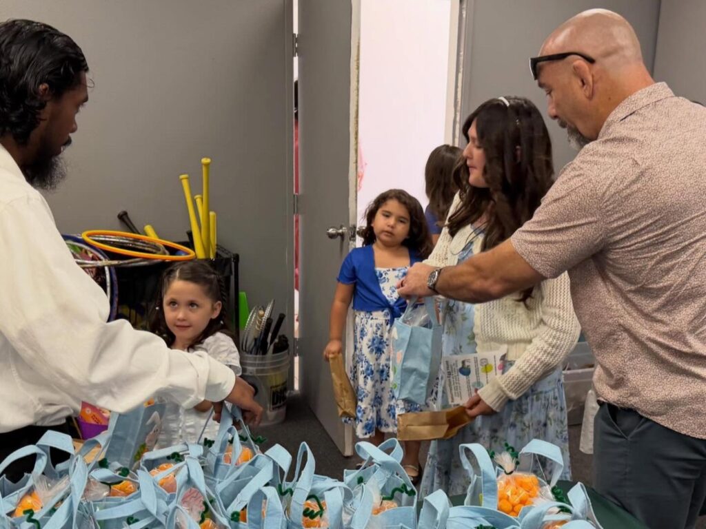 Children at Porterville First Assembly of God Easter egg hunt