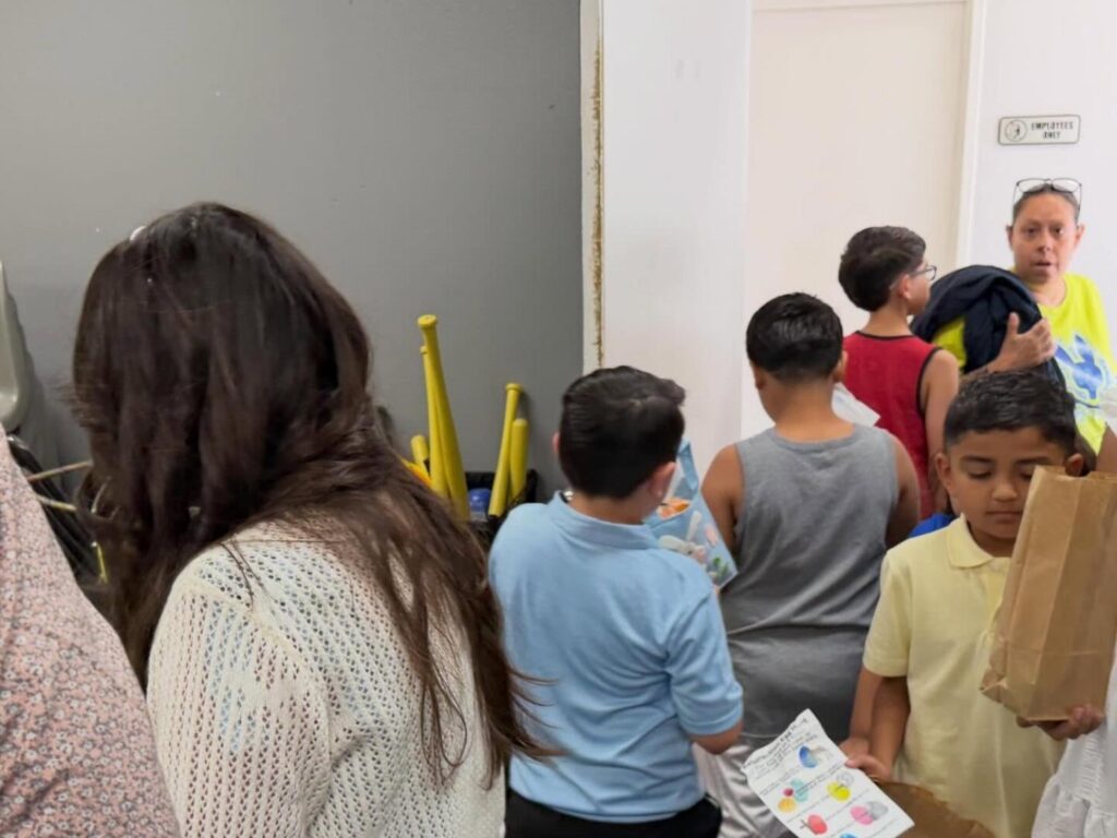 Children at Porterville First Assembly of God Easter egg hunt