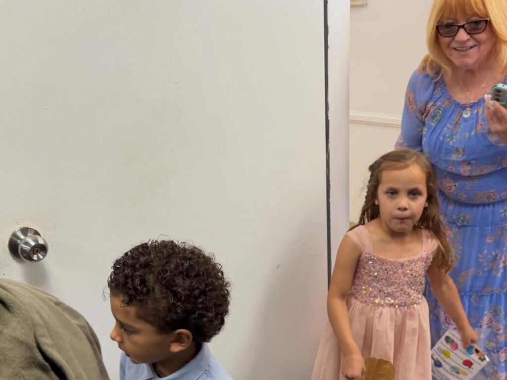 Children at Porterville First Assembly of God Easter egg hunt