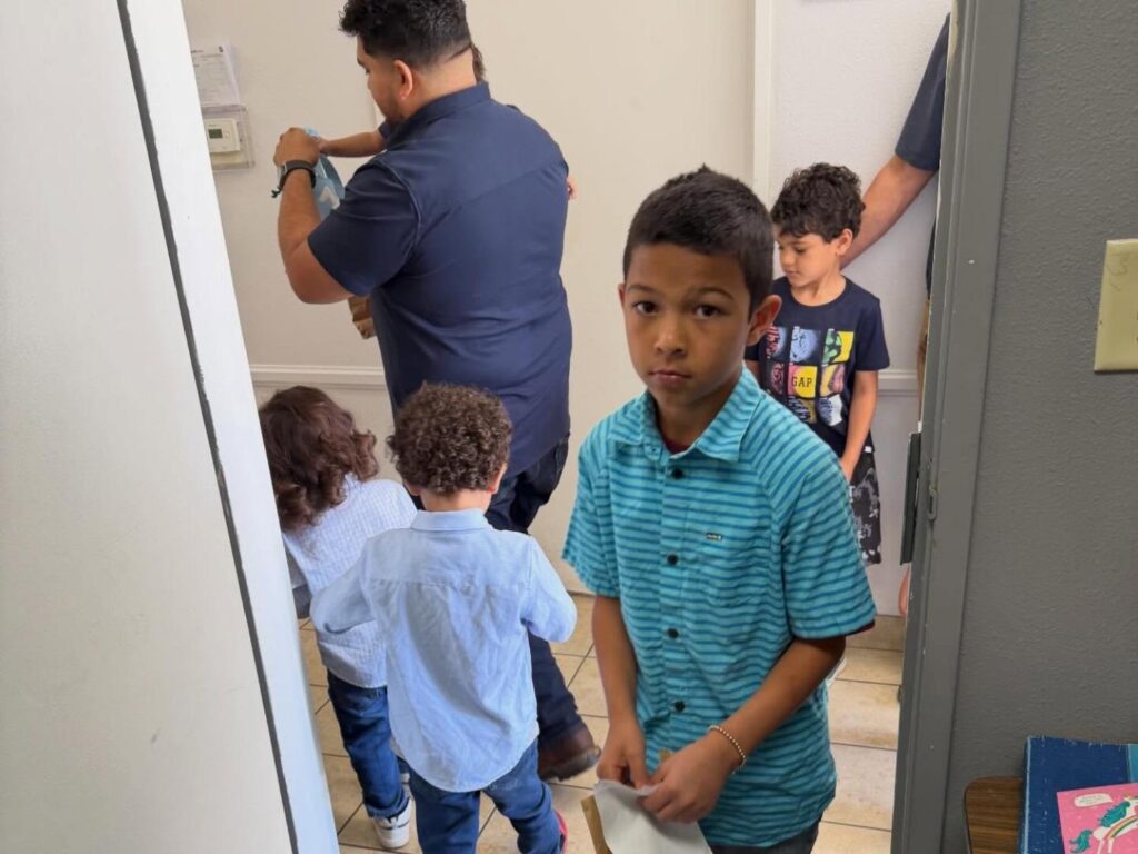 Children at Porterville First Assembly of God Easter egg hunt