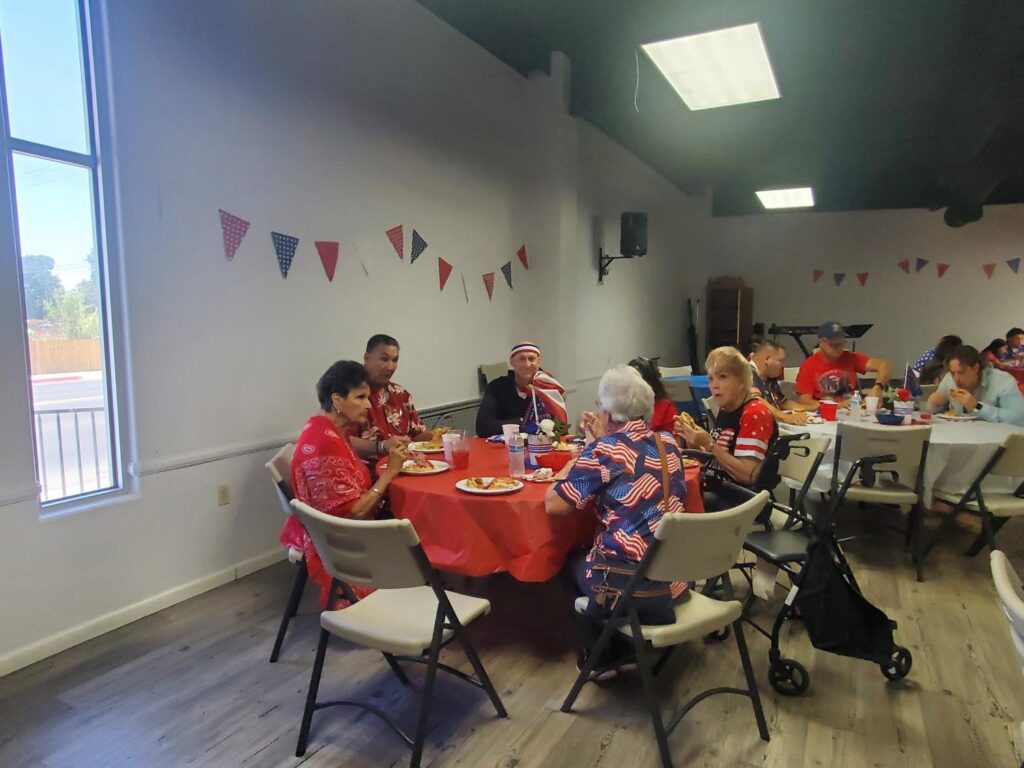 Porterville First Assembly of God congregation enjoying our Independence Day BBQ