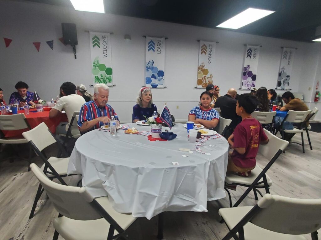 Porterville First Assembly of God congregation enjoying our Independence Day BBQ