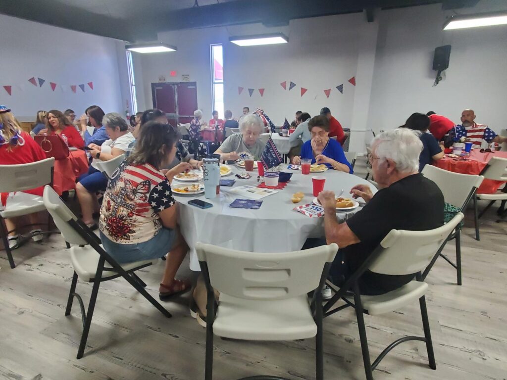 Porterville First Assembly of God congregation enjoying our Independence Day BBQ
