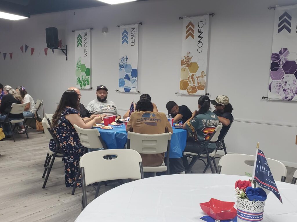 Porterville First Assembly of God congregation enjoying our Independence Day BBQ