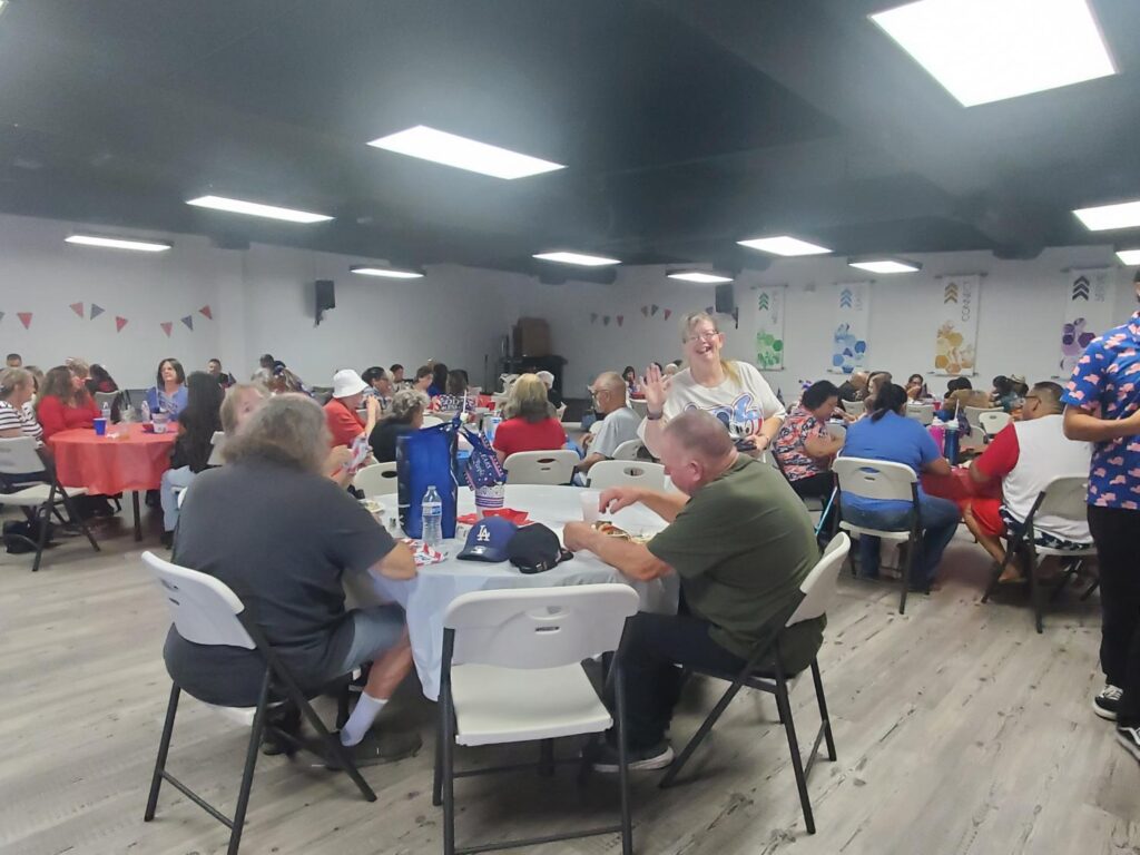 Porterville First Assembly of God congregation enjoying our Independence Day BBQ