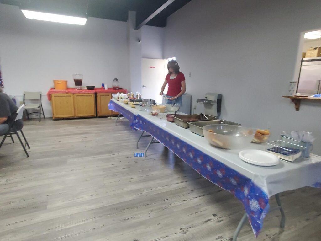 Porterville First Assembly of God congregation enjoying our Independence Day BBQ