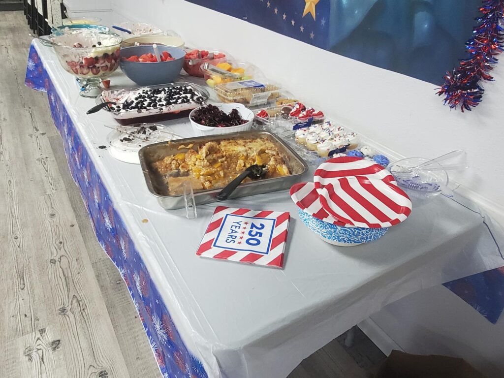 Desserts at Porterville First Assembly of God Independence Day BBQ