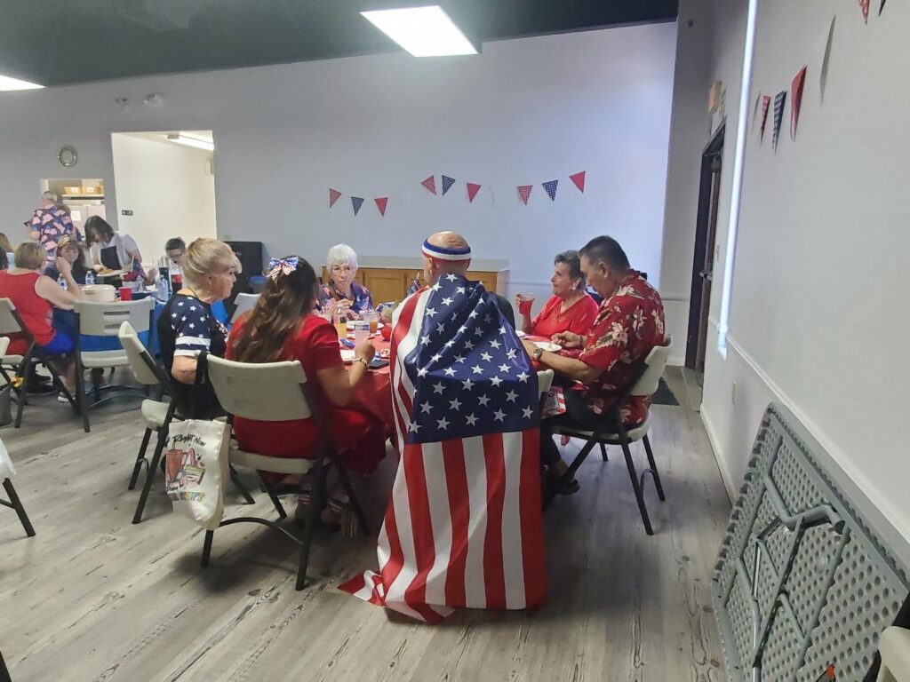 Porterville First Assembly of God congregation enjoying our Independence Day BBQ