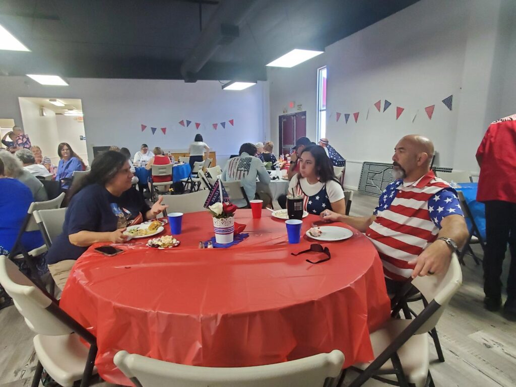 Porterville First Assembly of God congregation enjoying our Independence Day BBQ