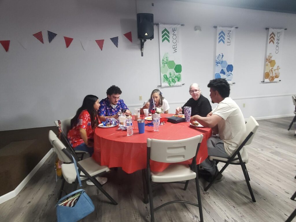 Porterville First Assembly of God congregation enjoying our Independence Day BBQ